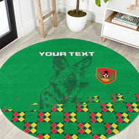 Custom Guinea Bissau Football Round Carpet Go Djurtus - Green Ver
