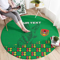 Custom Guinea Bissau Football Round Carpet Go Djurtus - Green Ver
