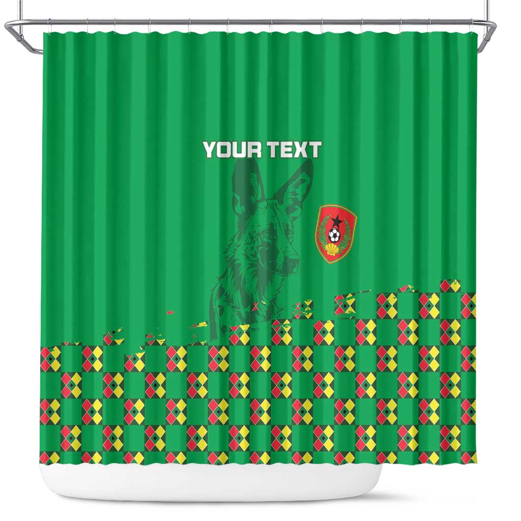 Custom Guinea Bissau Football Shower Curtain Go Djurtus - Green Ver