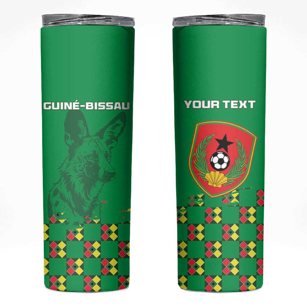 Custom Guinea Bissau Football Skinny Tumbler Go Djurtus - Green Ver - Wonder Print Shop