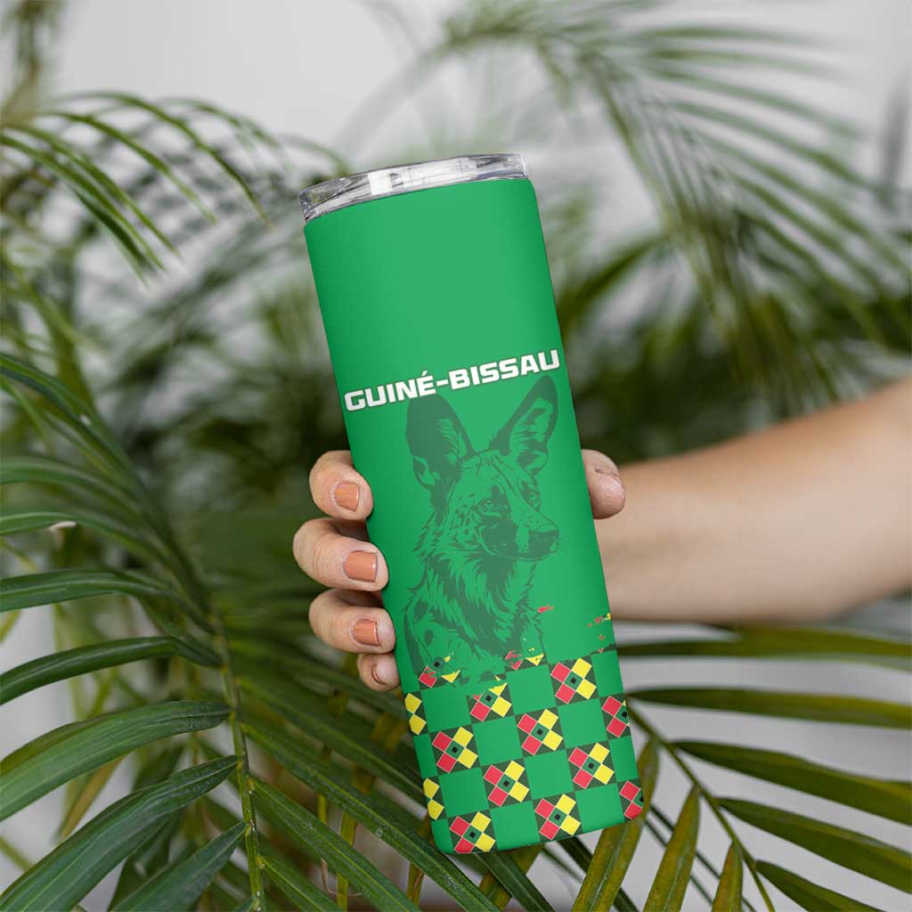 Custom Guinea Bissau Football Skinny Tumbler Go Djurtus - Green Ver - Wonder Print Shop