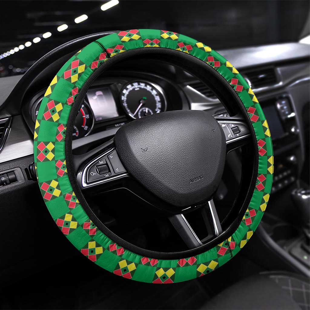 Guinea Bissau Football Steering Wheel Cover Go Djurtus - Green Ver - Wonder Print Shop