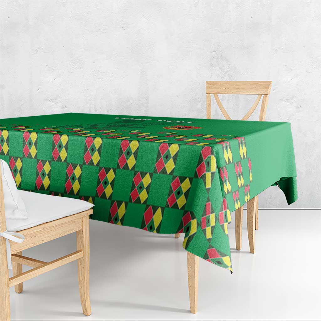 Custom Guinea Bissau Football Tablecloth Go Djurtus - Green Ver - Wonder Print Shop