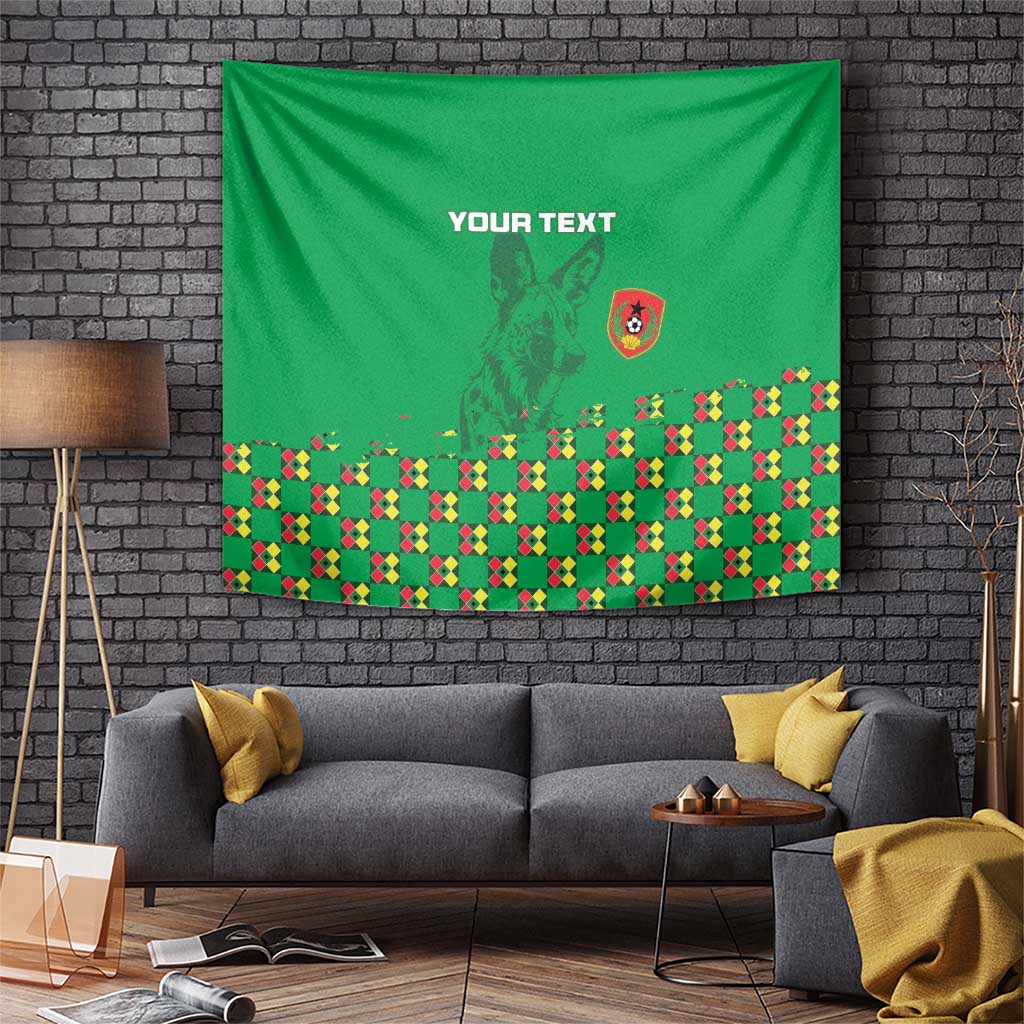 Custom Guinea Bissau Football Tapestry Go Djurtus - Green Ver - Wonder Print Shop