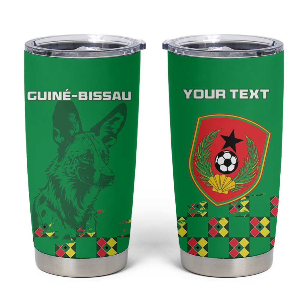 Custom Guinea Bissau Football Tumbler Cup Go Djurtus - Green Ver - Wonder Print Shop