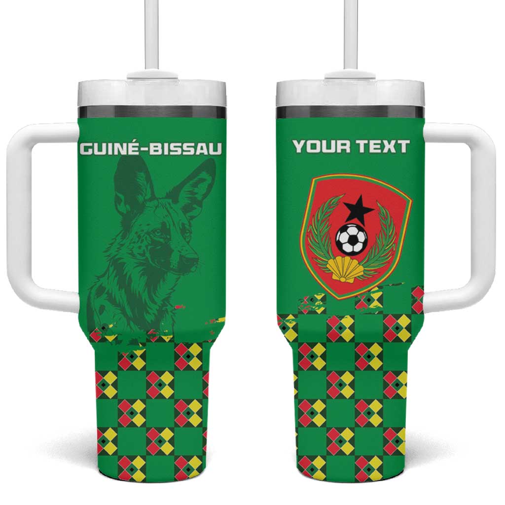 Custom Guinea Bissau Football Tumbler With Handle Go Djurtus - Green Ver - Wonder Print Shop