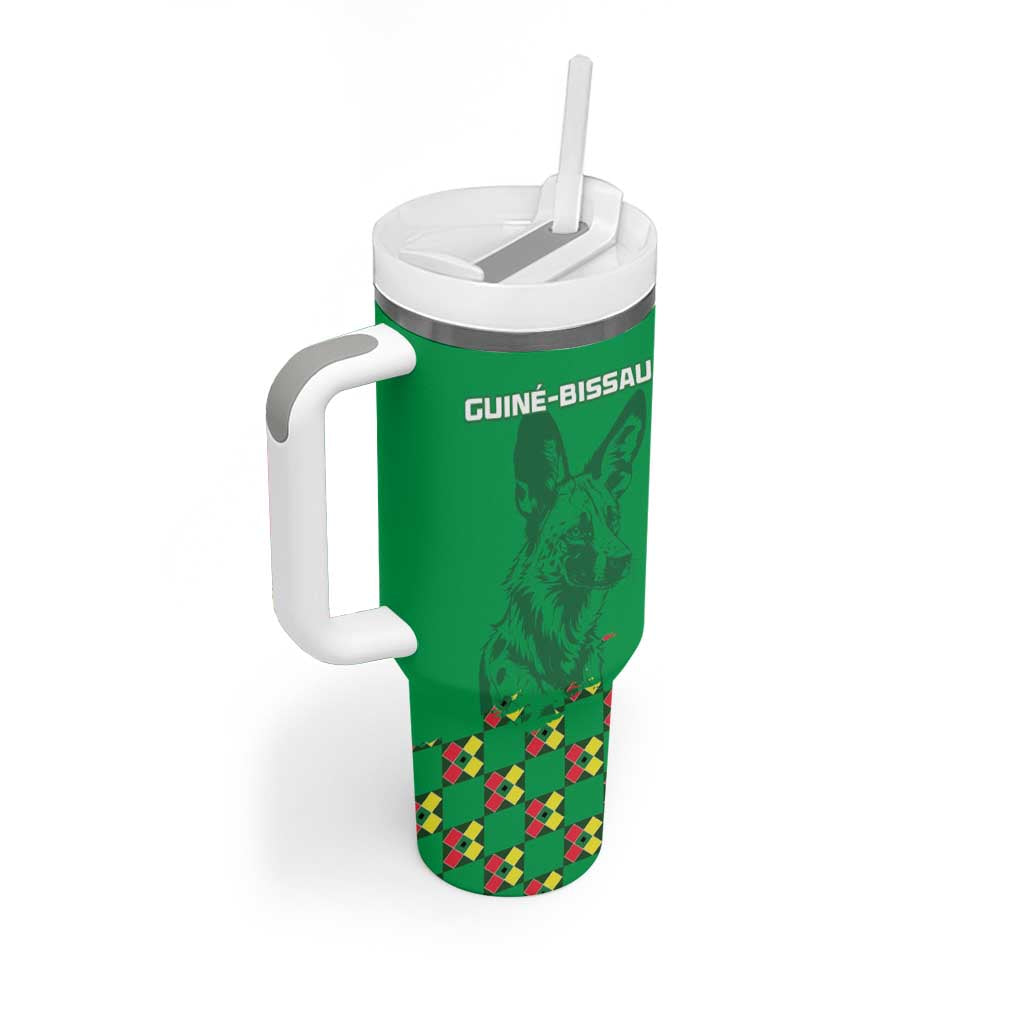 Custom Guinea Bissau Football Tumbler With Handle Go Djurtus - Green Ver - Wonder Print Shop