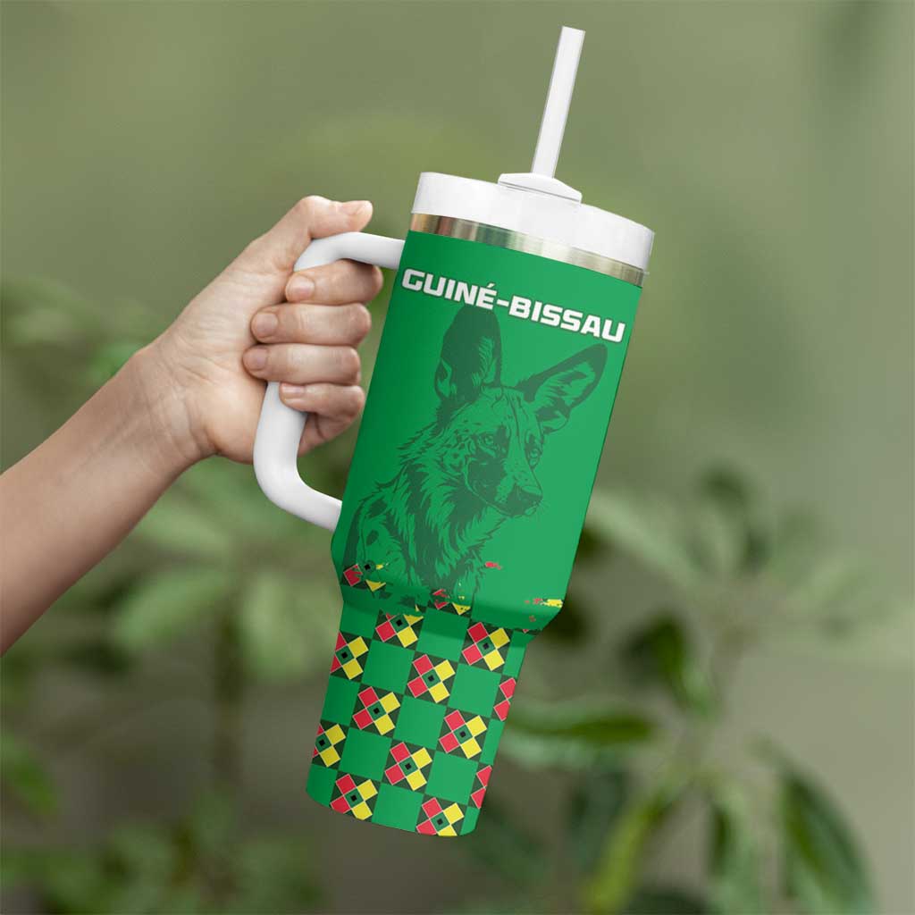 Custom Guinea Bissau Football Tumbler With Handle Go Djurtus - Green Ver - Wonder Print Shop