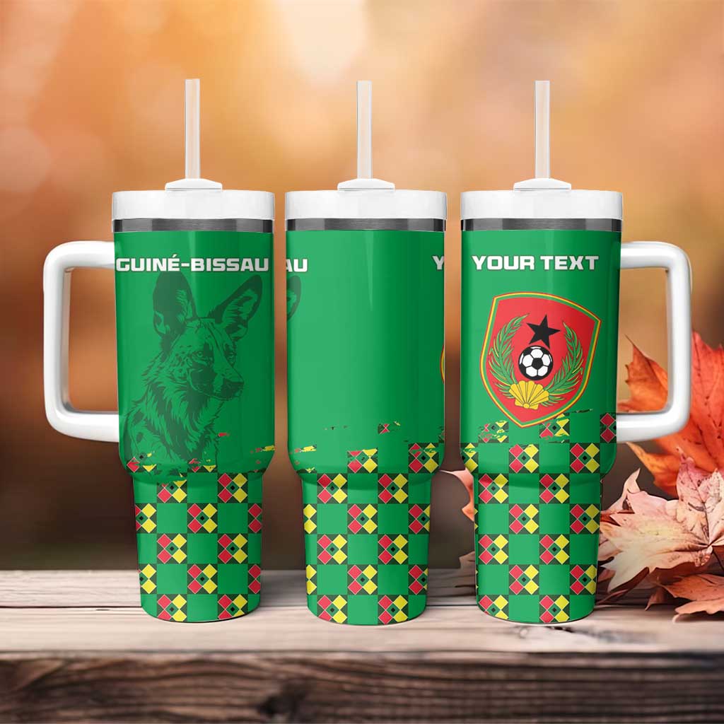 Custom Guinea Bissau Football Tumbler With Handle Go Djurtus - Green Ver - Wonder Print Shop