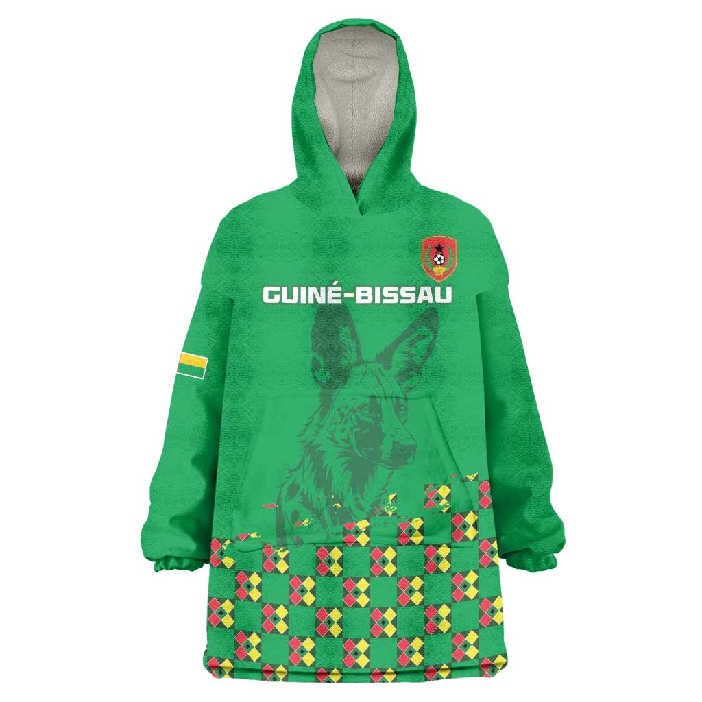 Custom Guinea Bissau Football Wearable Blanket Hoodie Go Djurtus - Green Ver - Wonder Print Shop