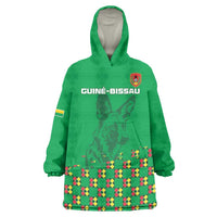 Custom Guinea Bissau Football Wearable Blanket Hoodie Go Djurtus - Green Ver - Wonder Print Shop