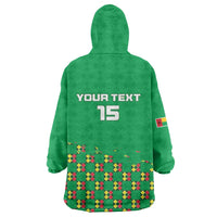 Custom Guinea Bissau Football Wearable Blanket Hoodie Go Djurtus - Green Ver - Wonder Print Shop