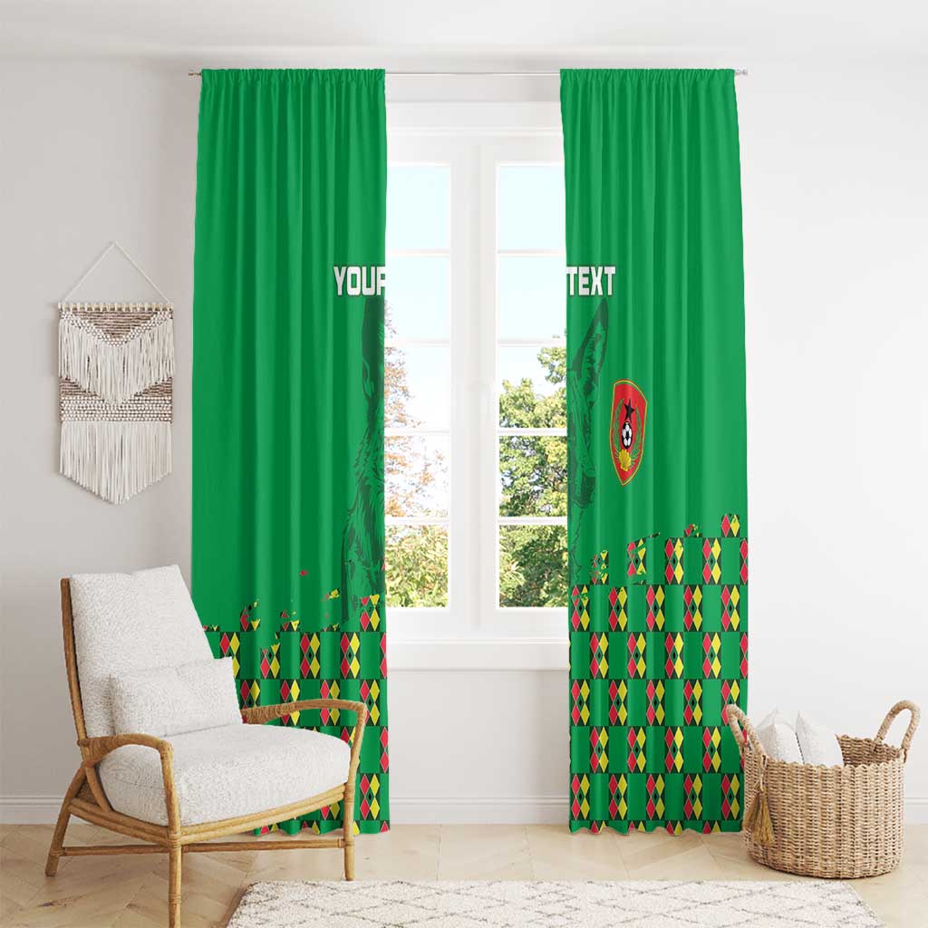 Custom Guinea Bissau Football Window Curtain Go Djurtus - Green Ver - Wonder Print Shop