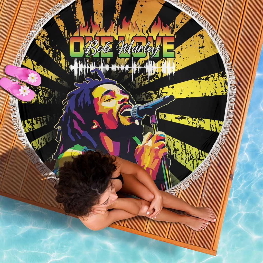 Reggae Legend Bob Beach Blanket Grunge Style - Wonder Print Shop