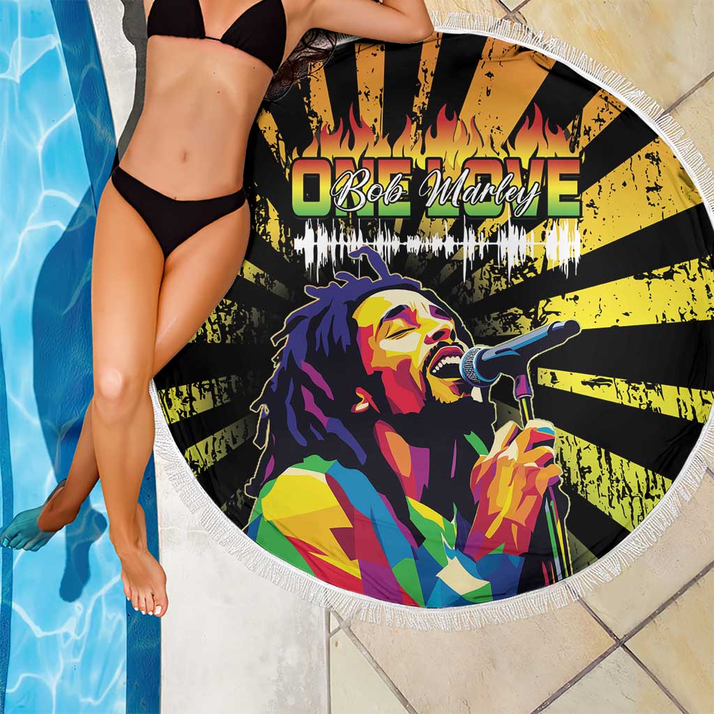 Reggae Legend Bob Beach Blanket Grunge Style - Wonder Print Shop