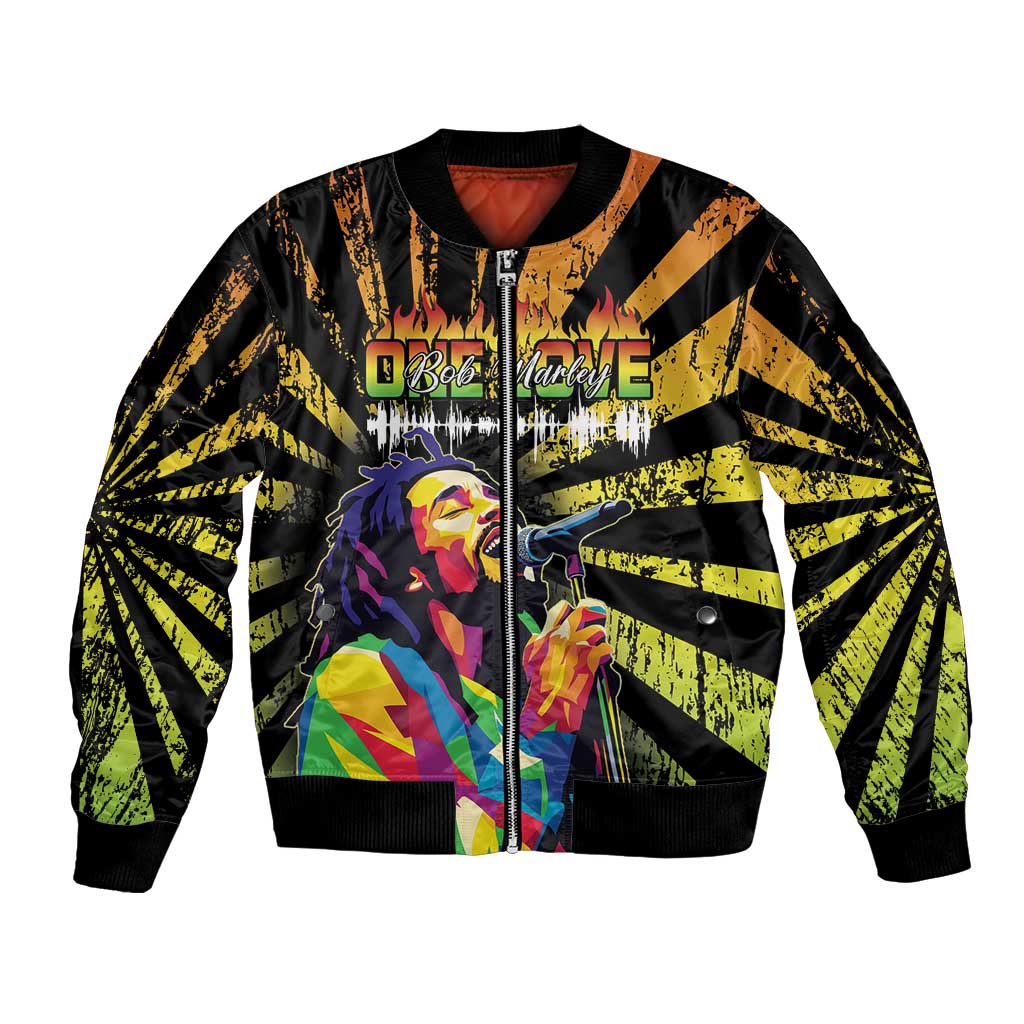 Reggae Legend Bob Bomber Jacket Grunge Style - Wonder Print Shop