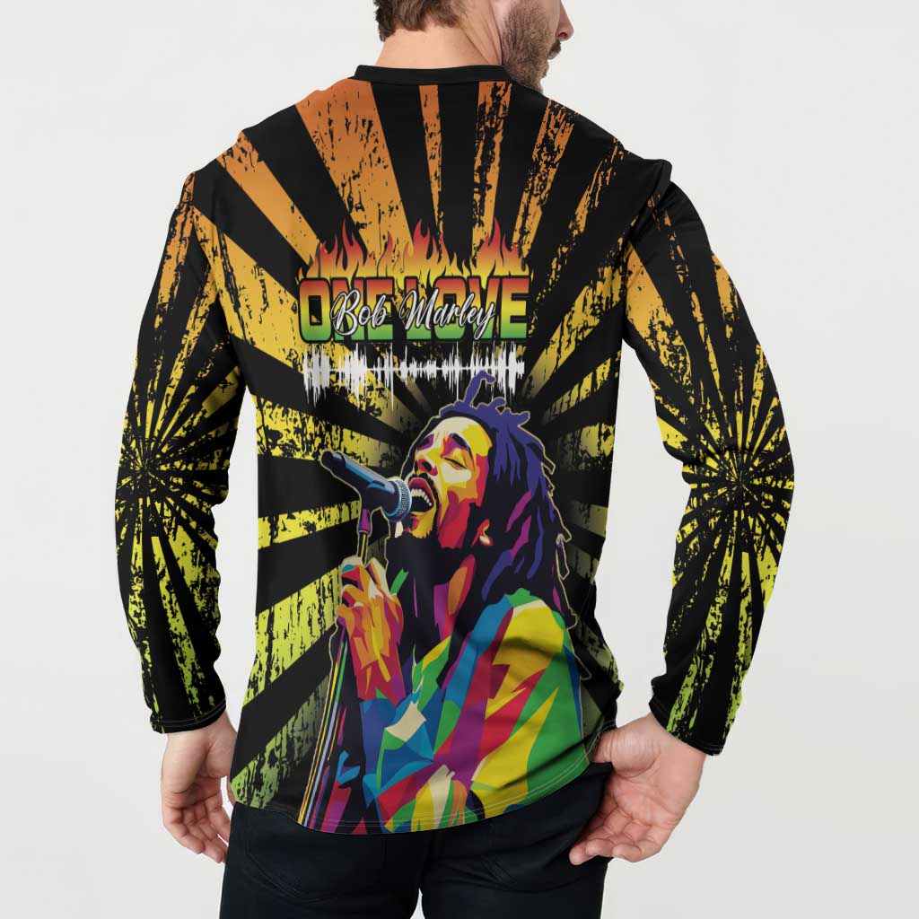 Reggae Legend Bob Button Sweatshirt Grunge Style - Wonder Print Shop