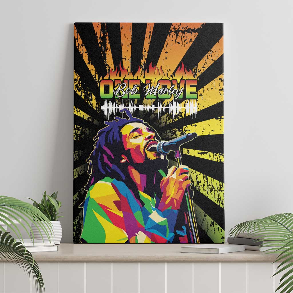 Reggae Legend Bob Canvas Wall Art Grunge Style - Wonder Print Shop