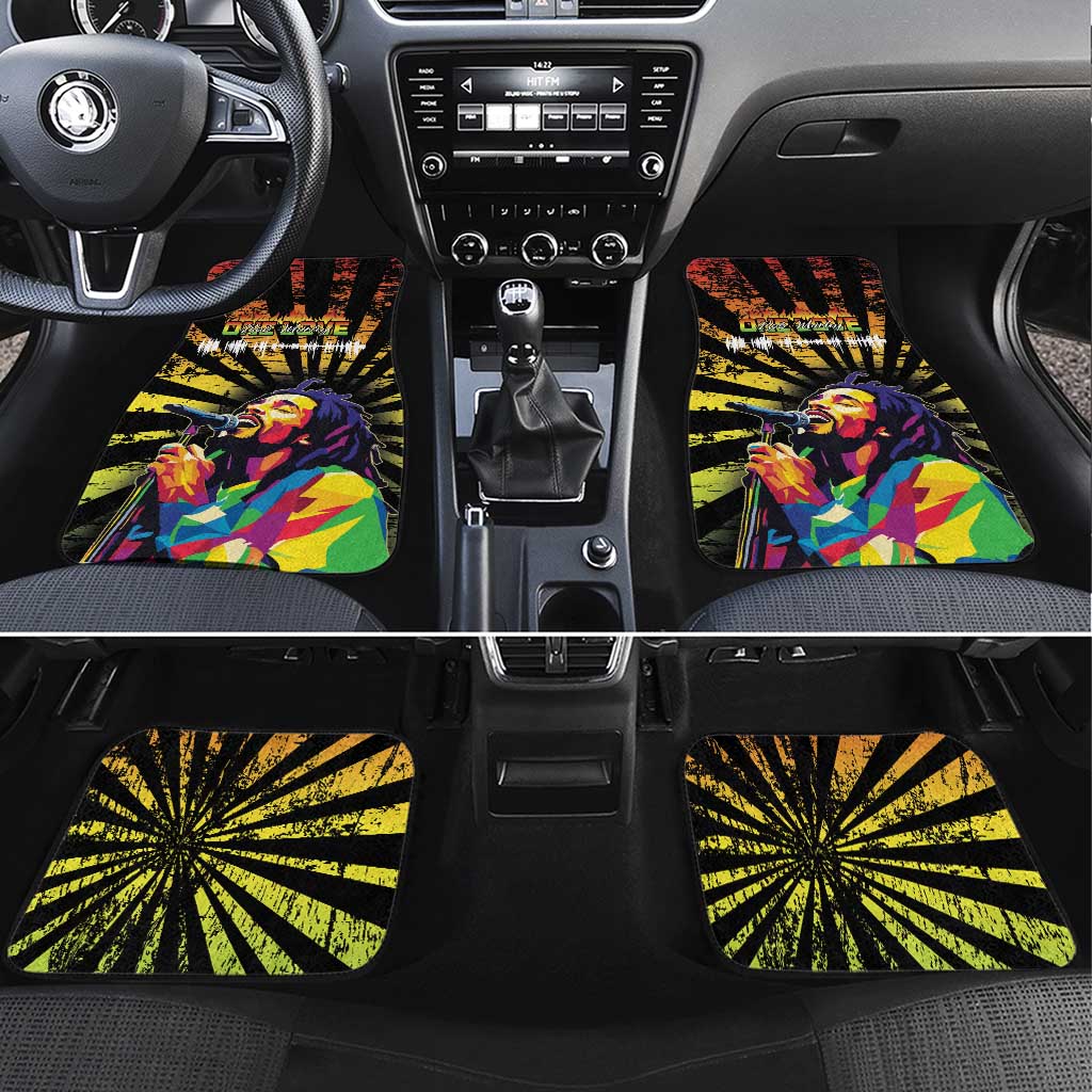 Reggae Legend Bob Car Mats Grunge Style - Wonder Print Shop
