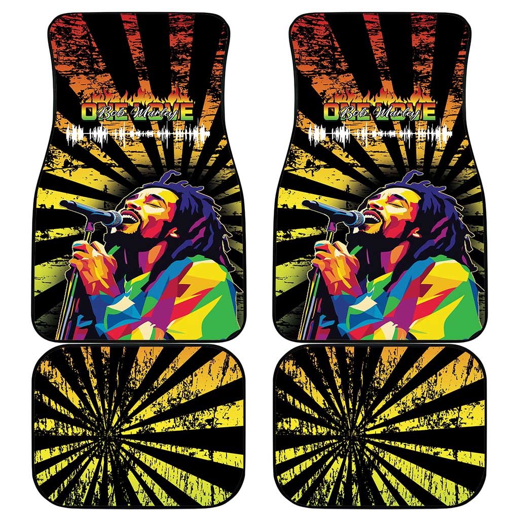 Reggae Legend Bob Car Mats Grunge Style - Wonder Print Shop
