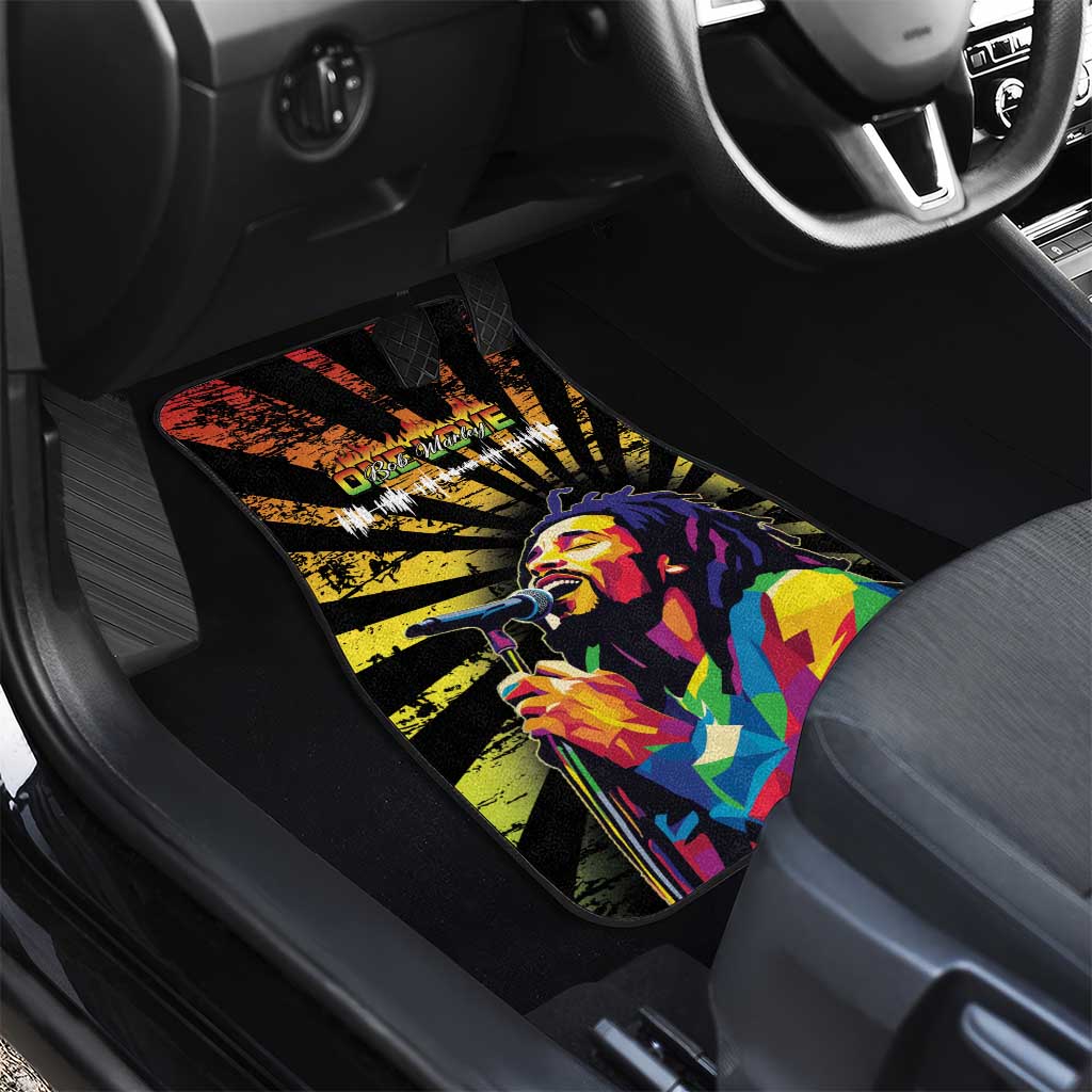 Reggae Legend Bob Car Mats Grunge Style - Wonder Print Shop