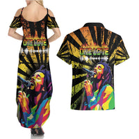 Reggae Legend Bob Couples Matching Summer Maxi Dress and Hawaiian Shirt Grunge Style - Wonder Print Shop