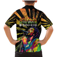 Reggae Legend Bob Family Matching Mermaid Dress and Hawaiian Shirt Grunge Style - Wonder Print Shop