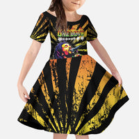 Reggae Legend Bob Family Matching Off The Shoulder Long Sleeve Dress and Hawaiian Shirt Grunge Style - Wonder Print Shop