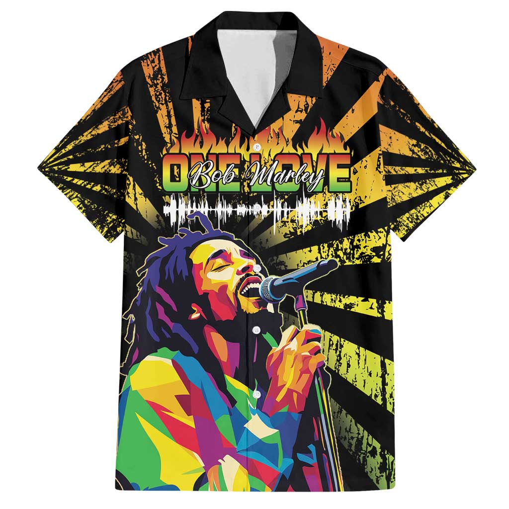 Reggae Legend Bob Family Matching Off Shoulder Maxi Dress and Hawaiian Shirt Grunge Style - Wonder Print Shop