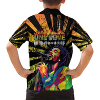Reggae Legend Bob Family Matching Off Shoulder Short Dress and Hawaiian Shirt Grunge Style - Wonder Print Shop