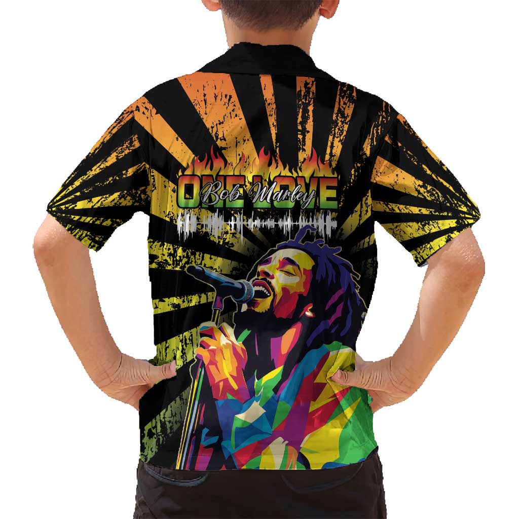 Reggae Legend Bob Family Matching Tank Maxi Dress and Hawaiian Shirt Grunge Style - Wonder Print Shop