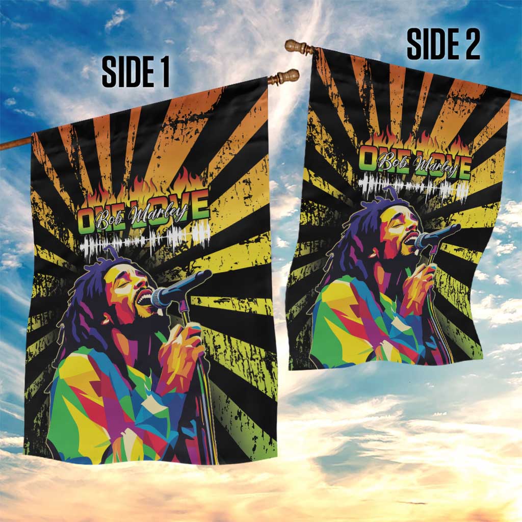 Reggae Legend Bob Garden Flag Grunge Style - Wonder Print Shop
