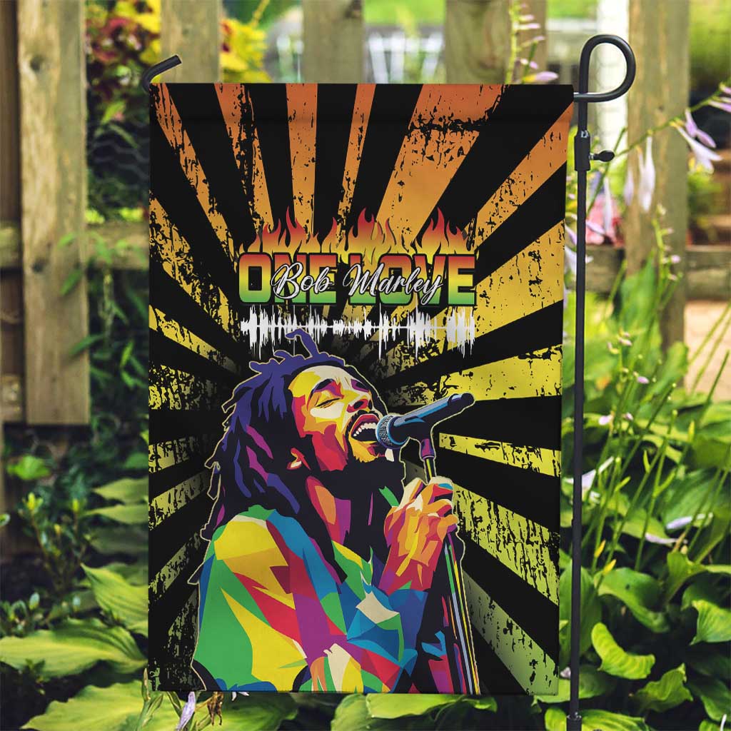 Reggae Legend Bob Garden Flag Grunge Style - Wonder Print Shop