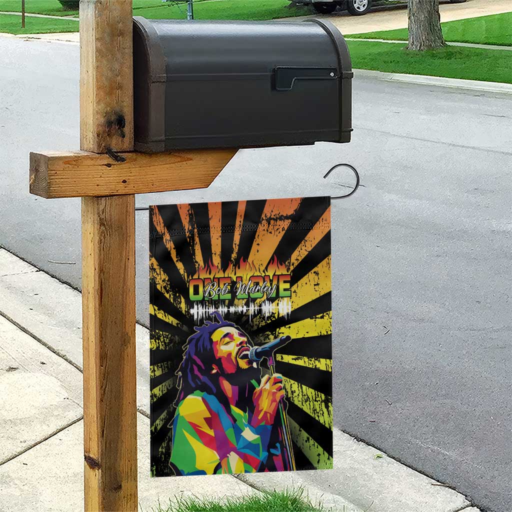 Reggae Legend Bob Garden Flag Grunge Style - Wonder Print Shop