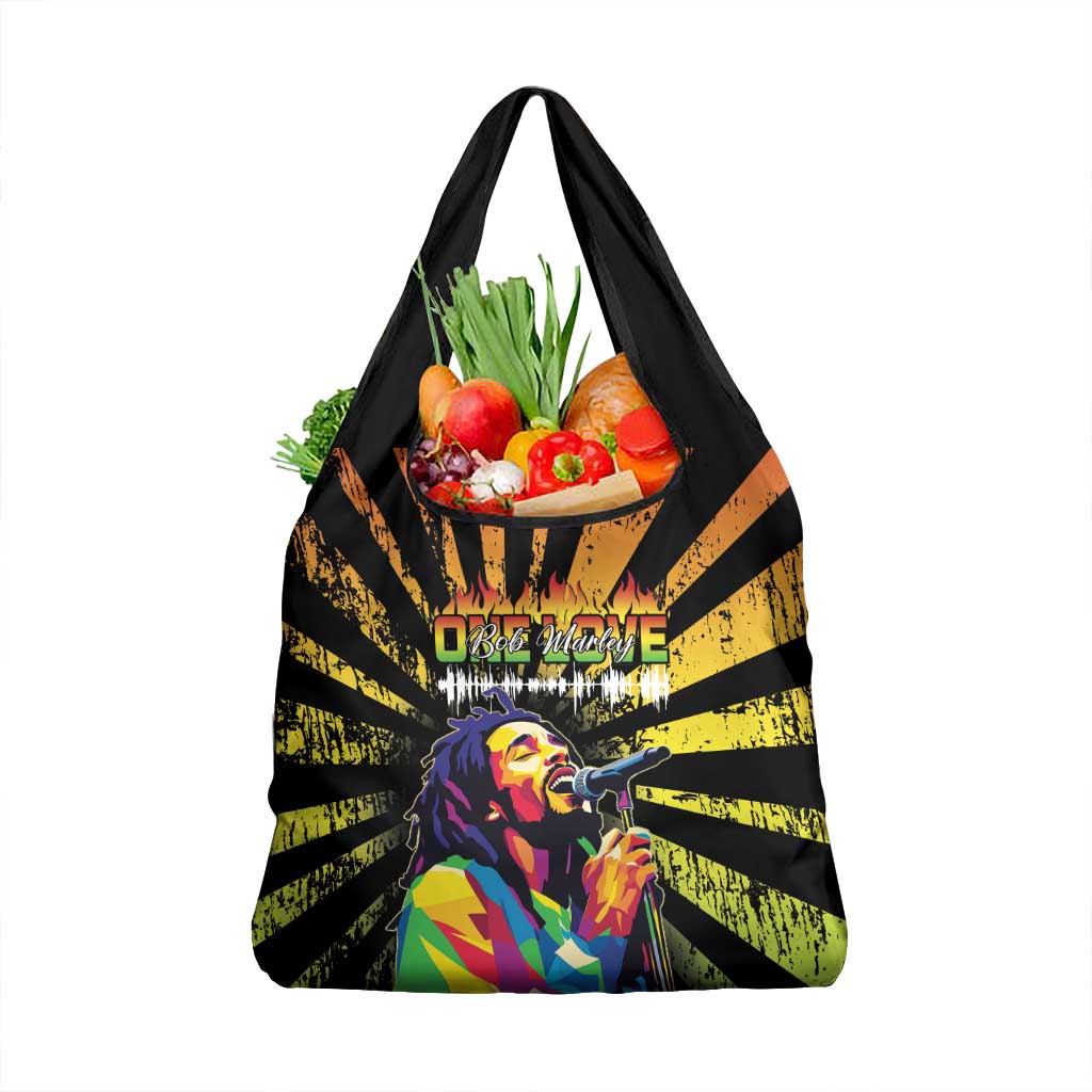 Reggae Legend Bob Grocery Bag Grunge Style