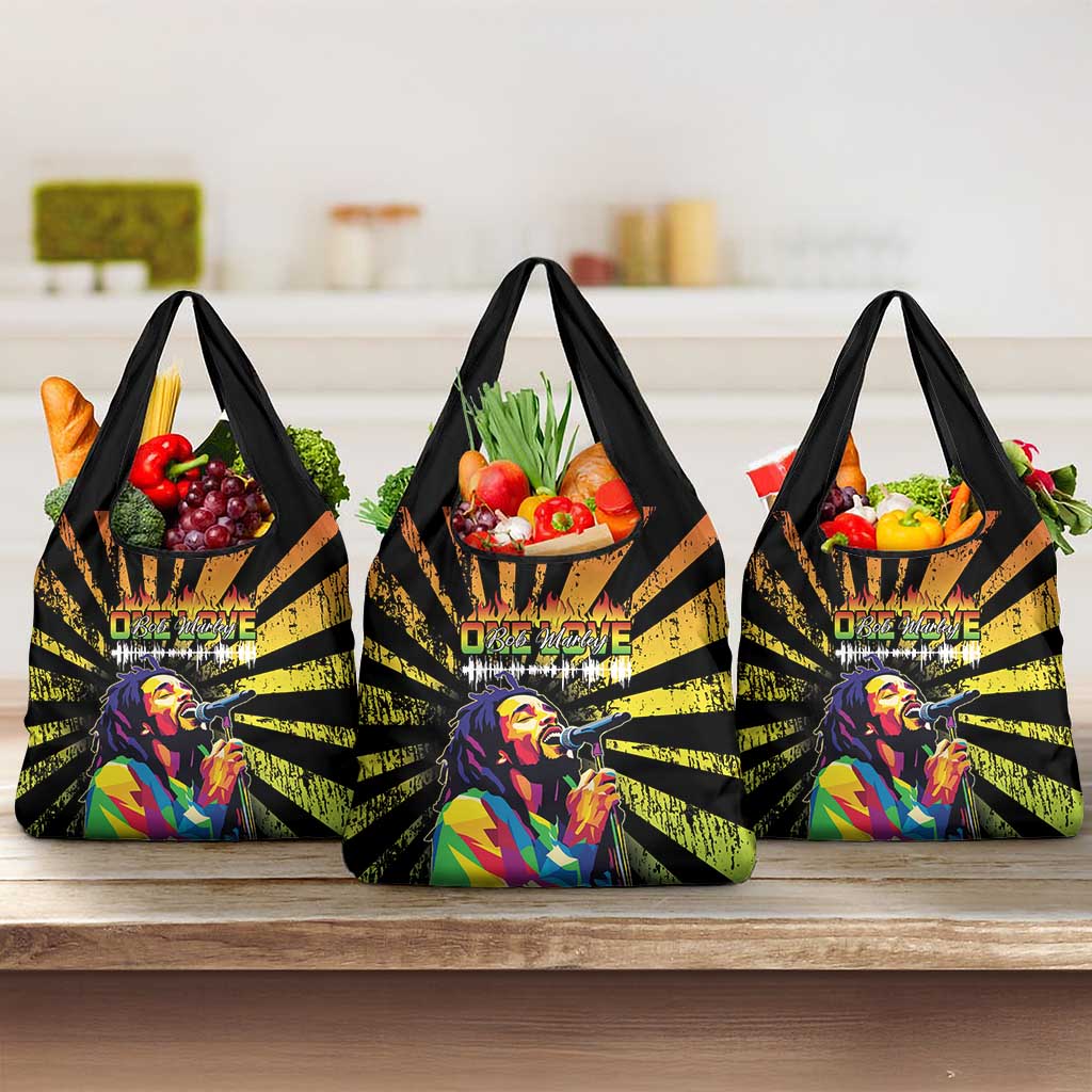 Reggae Legend Bob Grocery Bag Grunge Style