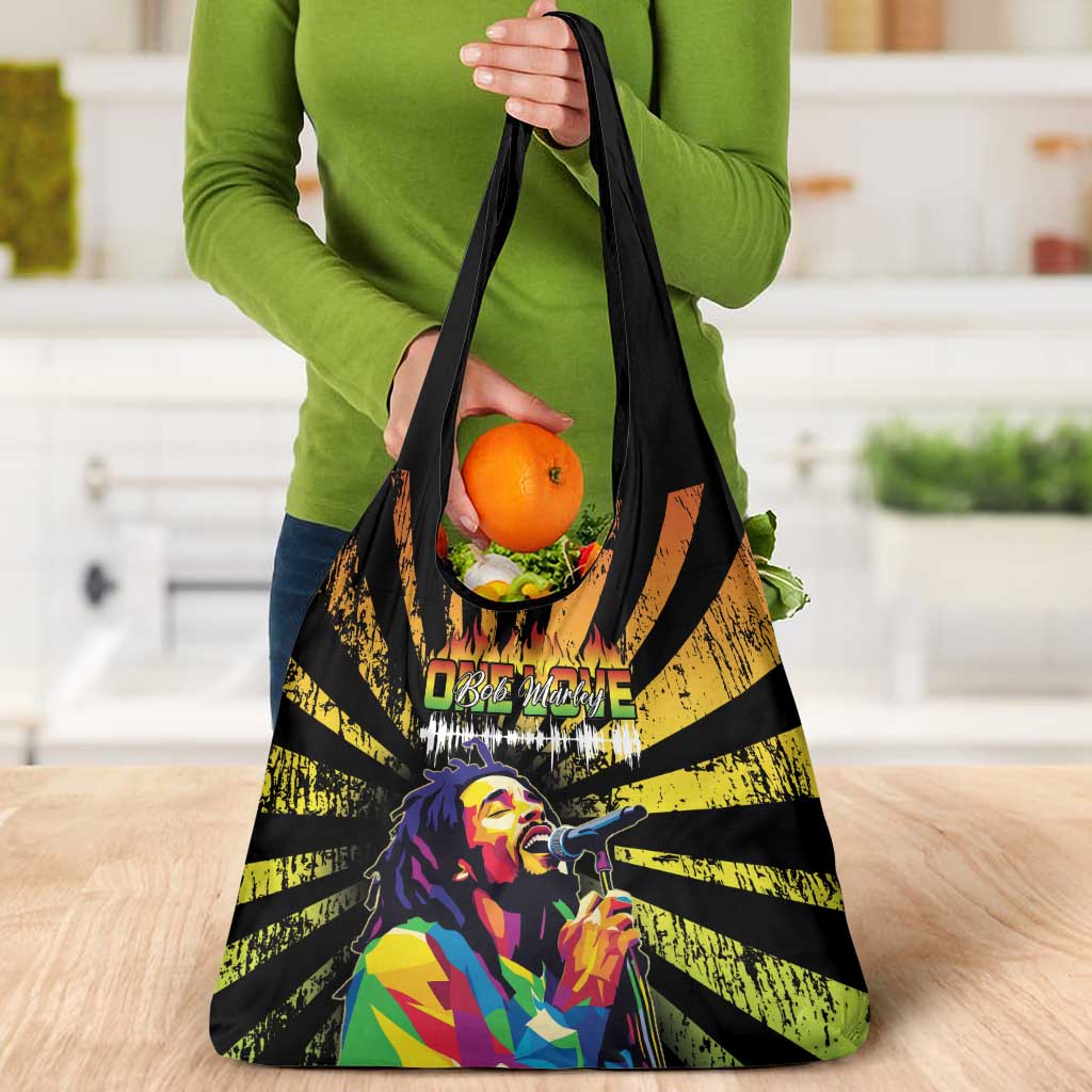 Reggae Legend Bob Grocery Bag Grunge Style