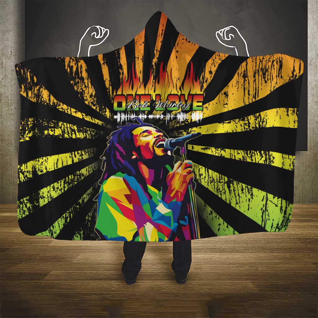 Reggae Legend Bob Hooded Blanket Grunge Style
