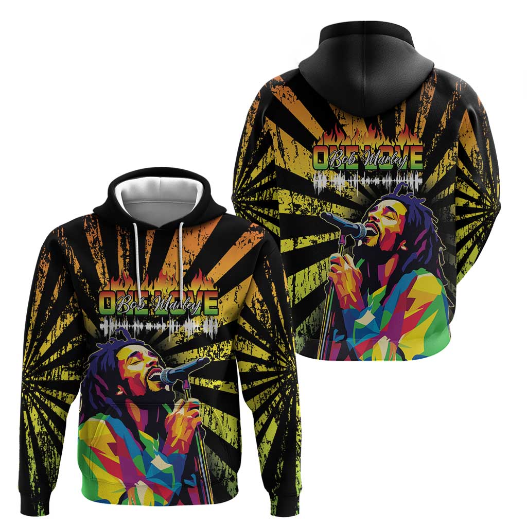 Reggae Legend Bob Hoodie Grunge Style - Wonder Print Shop