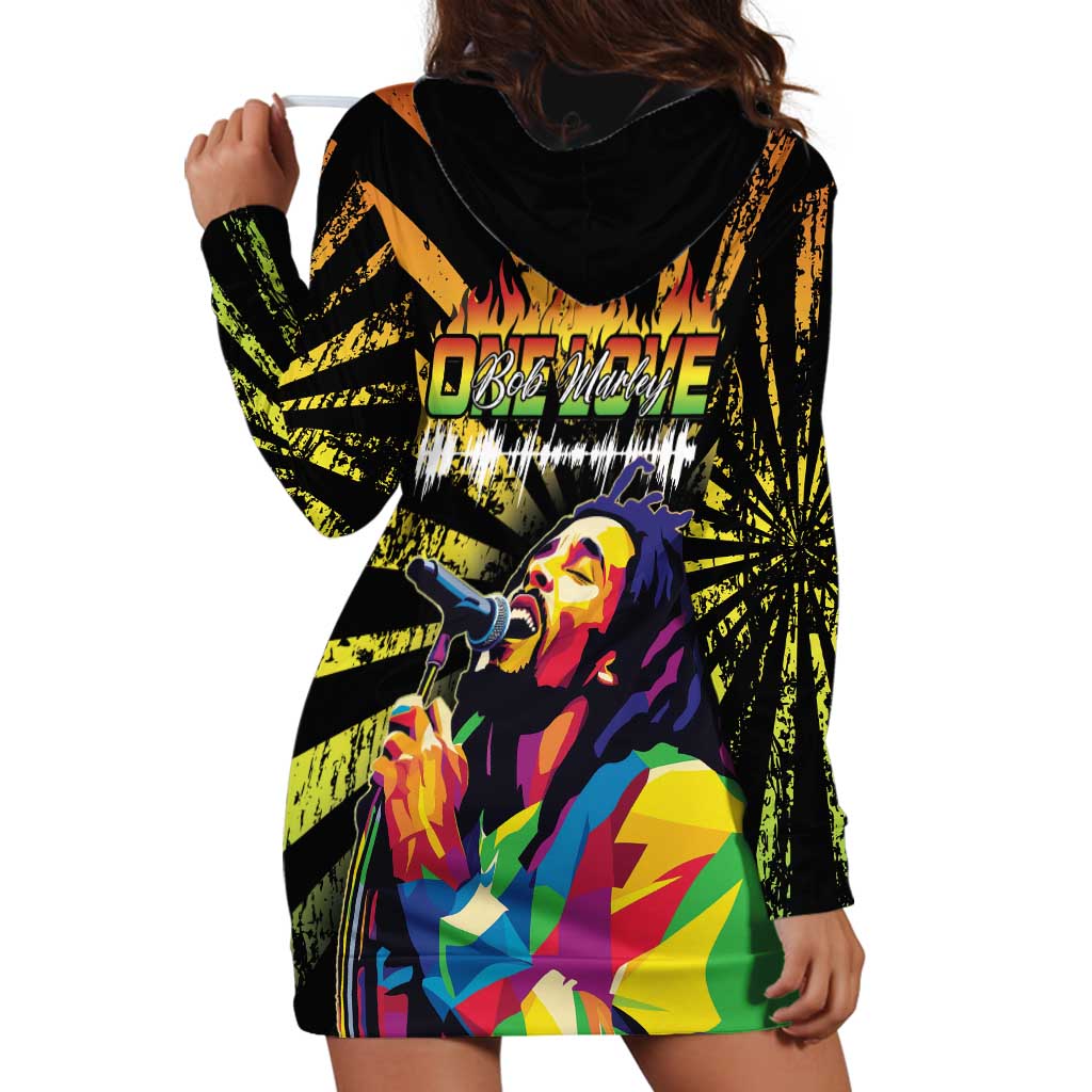 Reggae Legend Bob Hoodie Dress Grunge Style - Wonder Print Shop