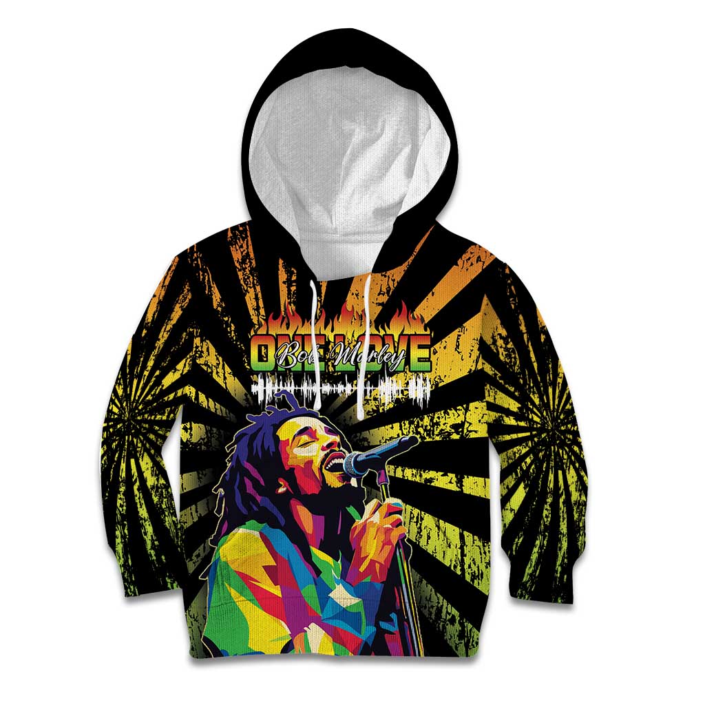 Reggae Legend Bob Kid Hoodie Grunge Style - Wonder Print Shop