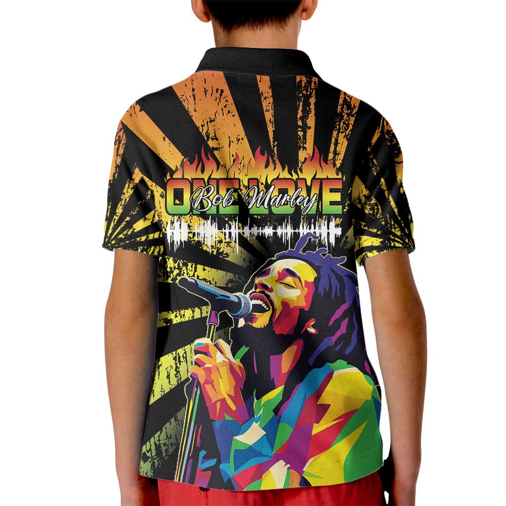 Reggae Legend Bob Kid Polo Shirt Grunge Style - Wonder Print Shop
