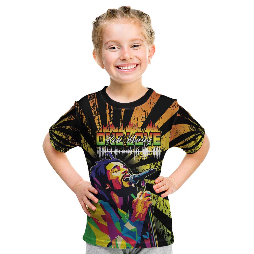 Reggae Legend Bob Kid T Shirt Grunge Style - Wonder Print Shop
