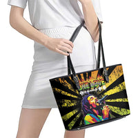 Reggae Legend Bob Leather Tote Bag Grunge Style - Wonder Print Shop
