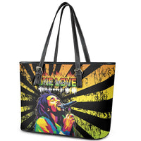 Reggae Legend Bob Leather Tote Bag Grunge Style - Wonder Print Shop