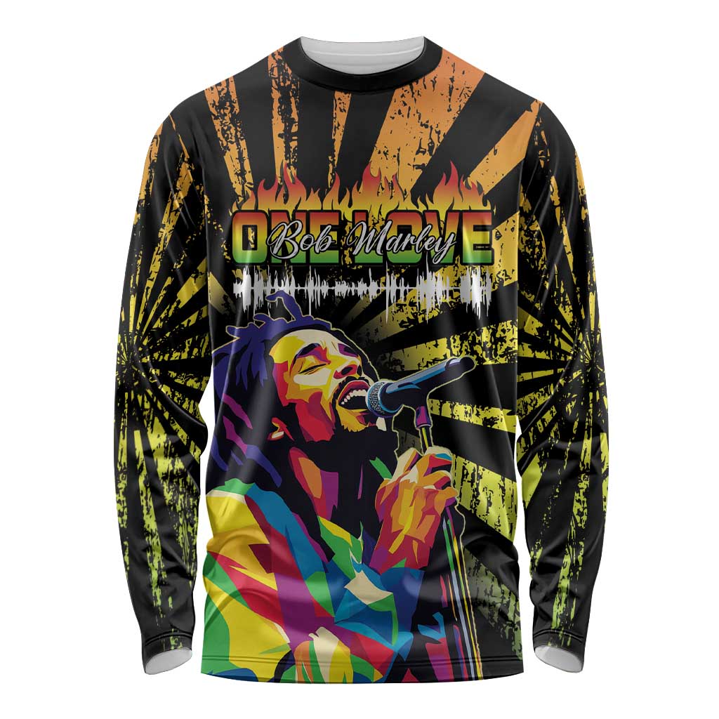 Reggae Legend Bob Long Sleeve Shirt Grunge Style - Wonder Print Shop