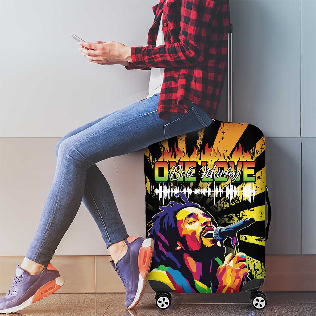 Reggae Legend Bob Luggage Cover Grunge Style - Wonder Print Shop