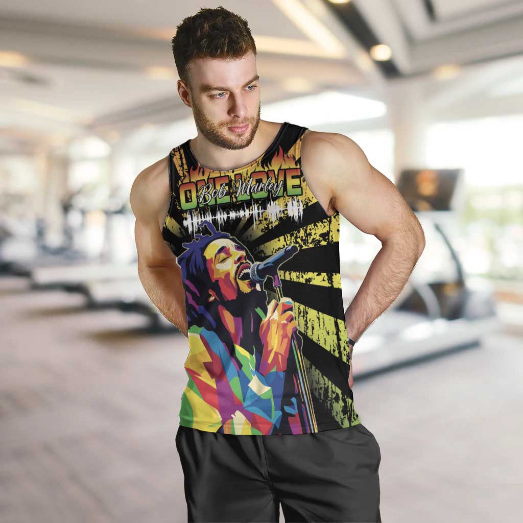 Reggae Legend Bob Men Tank Top Grunge Style - Wonder Print Shop