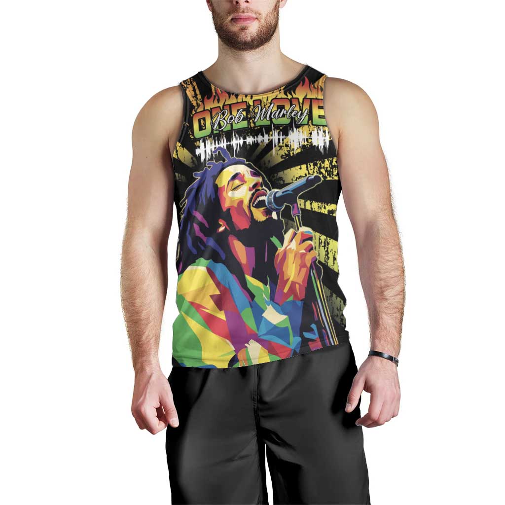 Reggae Legend Bob Men Tank Top Grunge Style - Wonder Print Shop