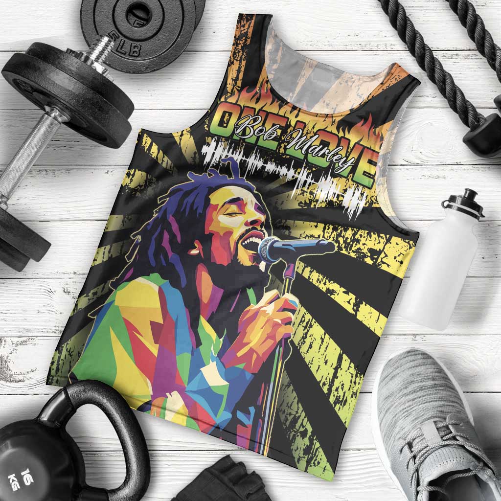 Reggae Legend Bob Men Tank Top Grunge Style - Wonder Print Shop